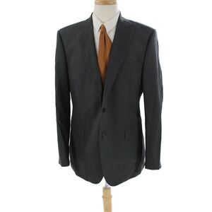 Ermenegildo Zegna Mens Wool Striped Buttoned Collared Blazer Gray Size EUR 42